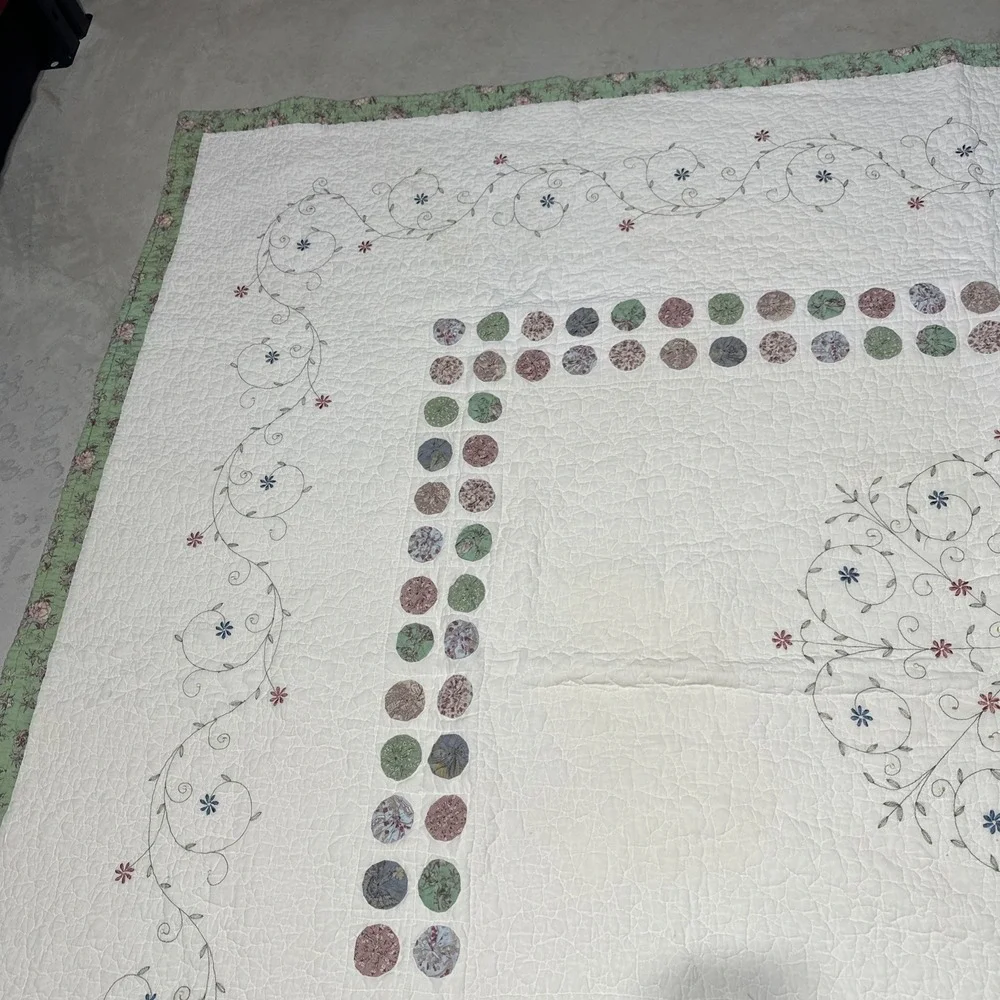 Vintage YO YO Quilt JC Penny Patchwork 67